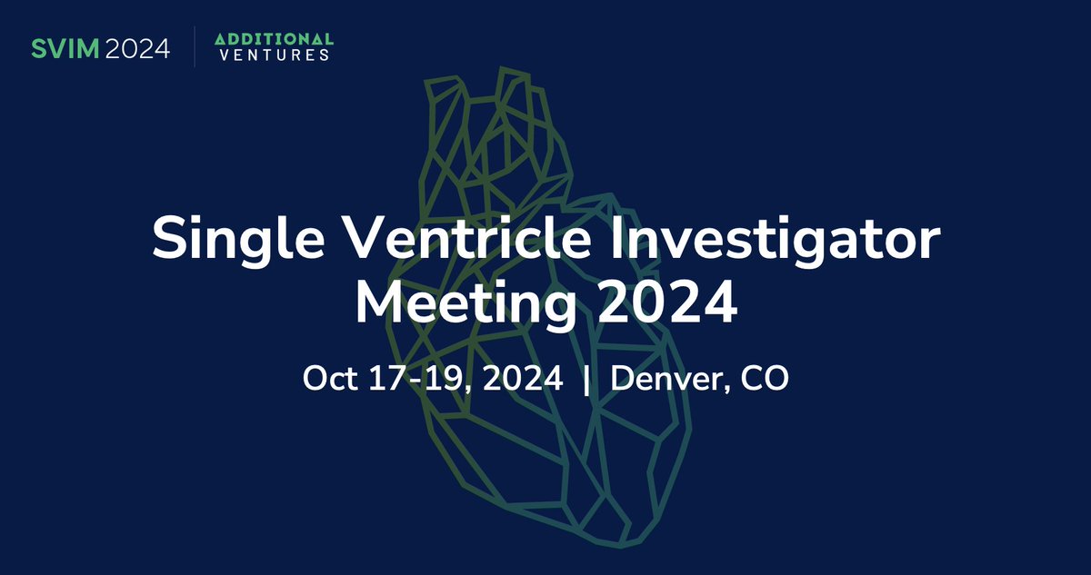 #SVIM2024 explores several key focus areas to improve knowledge of #singleventricle origins & outcomes & accelerate pathways for predictive, preventative care & functional cures - and is open to investigators across fields, disciplines & career stages! cvent.me/WvqEDk