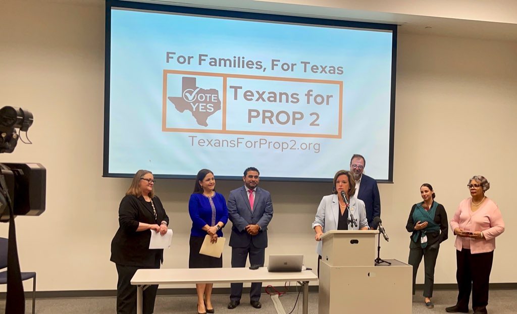 VoteAnnJohnson's tweet photo. Today I stood in support of Prop 2, which will be on your November ballot. Prop 2 gives local governments the authority to lower property taxes for child care providers. When you go to cast your ballot, say YES to helping Texan children and families. #txlege #texansforprop2 https://t.co/joL9HgaxgS