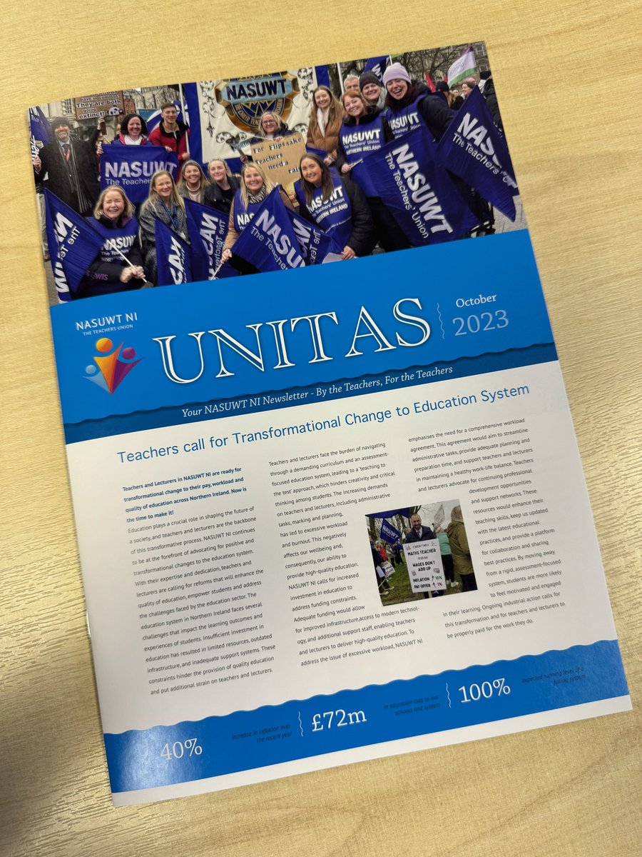 Ronan_Sharkey's tweet photo. I am delighted to have designed and launched our new @NASUWT_NI termly magazine ‘Unitas’!! This new creative venture is another way to showcase the amazing work our Union and our members. Look out for it landing in your staffroom soon! @NASUWT #mustread https://t.co/xkirIdV5Va