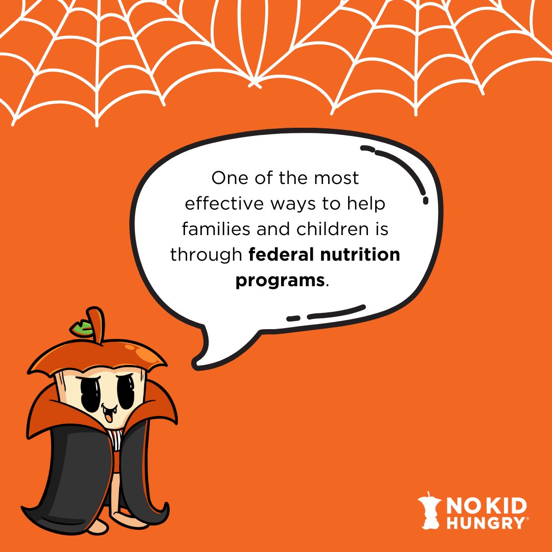 It's imperative that we continue to work together to strengthen and protect these programs, ensuring that every child has access to the nourishment they need to flourish. For more info, visit bit.ly/3ANhQPL 🎃 #NoKidHungry #HungerFacts #federalnutritionprograms