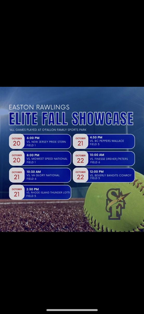 Here’s our schedule for this weekend in Ofallon, Illinois! <a href="/jchester_12/">Jason</a> <a href="/naomi_tellez/">naomi tellez</a> <a href="/CoachKristaWood/">Krista Wood</a> @CoachFullerPitt <a href="/CoachBradF/">Brad Fuller</a> <a href="/coachyegge/">Yegge</a>