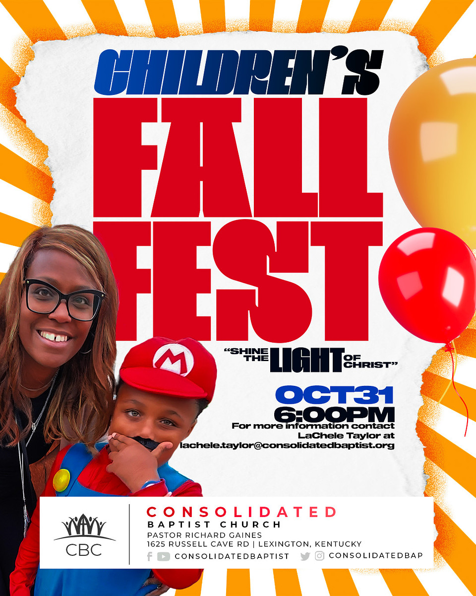 ConsolidatedBap's tweet photo. We hope to see your entire family at our Fall Fest next Tuesday.  If you would like to volunteer or donate candy, please contact LaChele Taylor at Lachele.Taylor@consolidatedbaptist.org or call 299-8559 today!  #CBConnect https://t.co/4xASkeVWDO