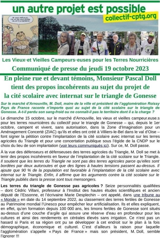 CPTGonesse's tweet photo. Triangle de #Gonesse: folles élucubrations de Pascal Doll en plein marché d'Arnouville:
"ce ne st pas des terres agricoles car elles st bordées par des autoroutes et parcourues par des lignes de haute tension"
"90% de la population favorable à la cité scolaire sur le Triangle" https://t.co/AMirQ75Pyc