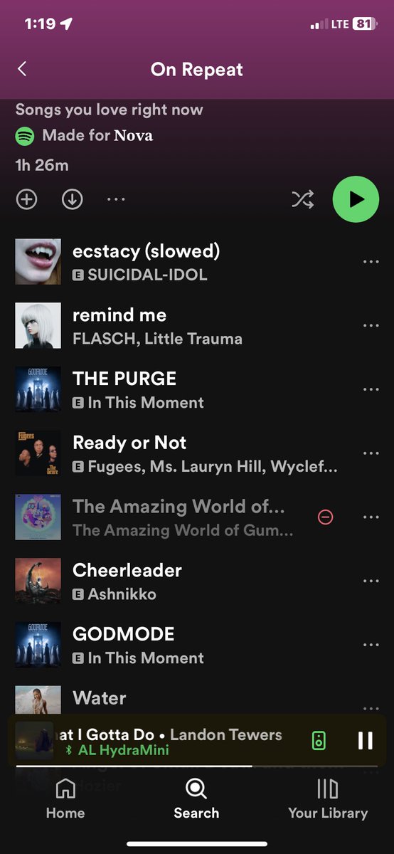 midwestclover's tweet photo. Open your Spotify on repeat playlist and the first five songs are the soundtrack to your own romantic comedy 

—uh, okay… https://t.co/KCARRCWfgl