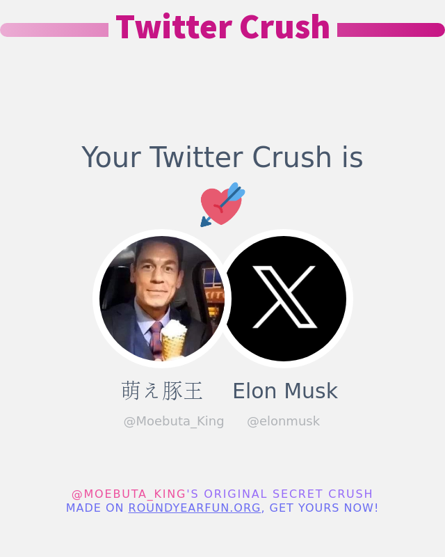 Moebuta_King's tweet photo. 我的推特暗恋是: @elonmusk

➡️ https://t.co/3OHVzpKiTh https://t.co/2j7ZMSorpA