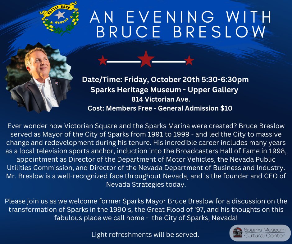Join us TODAY at 5:30pm in the Museum's Upper Gallery for our discussion with former Mayor Bruce Breslow!