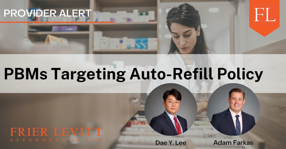 FrierLevitt's tweet photo. PBMs have been targeting pharmacies that have implemented auto-refill policies through audits designed to examine the pharmacy's adherence to contractual and regulatory requirements. Explore the various aspects of these audits: https://t.co/DAr5R6nm70
#PBMaudit #PharmacyLaw #PBM https://t.co/gaepSWIJzW