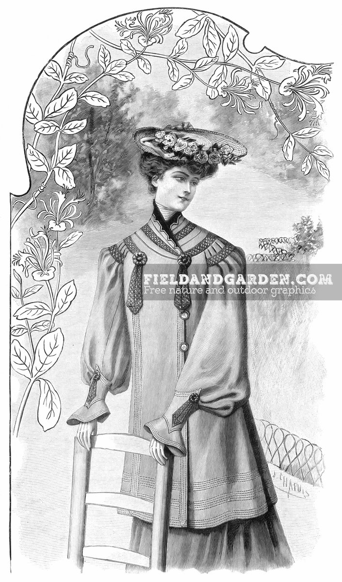 Vintage illustration of an Edwardian lady near an autumn trail. #Freeclipart for #collageart, #graphicdesign, #papercrafts or #scrapbooking at bit.ly/46AXruz.
|| #fieldandgarden #junkjournalclipart #vintageclipart