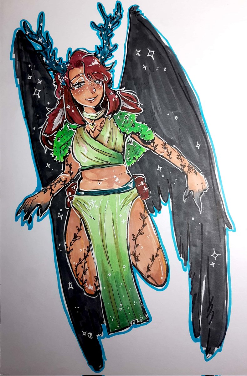 OnCokes's tweet photo. ART Trade with lovely @simpteaxii  ! Drew their oc 🥰🥰🥰🥰 and finally managed to put my lil brain to post it here too! Enjoy https://t.co/Jow7pfaNB1