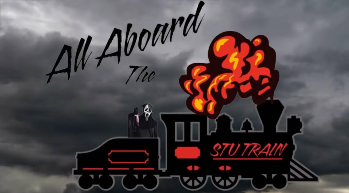 thedrewseph's tweet photo. ALL ABOARD!!!! The #StuTrain chugs along!

@cravenmovies is the conductor, and we are but the passengers!

“Whatever you think you know about the past, forget it. The past is not at rest!”

@JamieKennedy - ‘Scream 3’ https://t.co/PkivVa97xZ