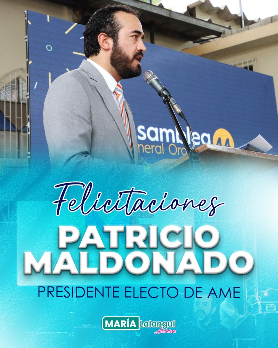 Felicitaciones a <a href="/patricio_maldo/">Patricio Maldonado</a> por su elección como Presidente Nacional de la <a href="/AMEcuador/">Municipalidades Ec</a>.💪
Los mejores éxitos desde #Yantzaza, en su gestión a favor de las Municipalidades del país.🇪🇨

¡𝙇𝙤𝙨 𝙢𝙪𝙣𝙞𝙘𝙞𝙥𝙞𝙤𝙨 𝙨𝙤𝙢𝙤𝙨 𝙡𝙖 𝙋𝙖𝙩𝙧𝙞𝙖!