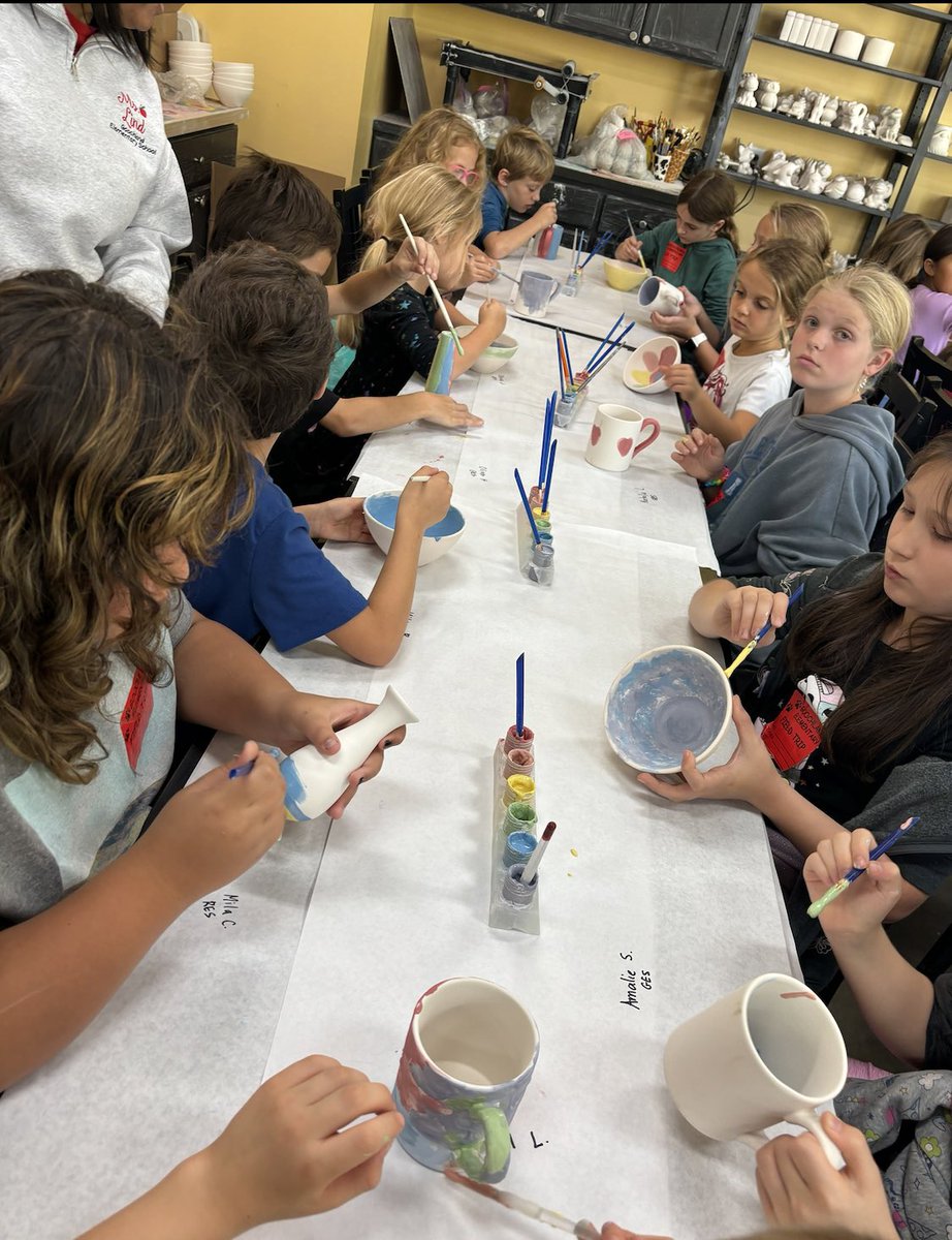 MsLindGES's tweet photo. What an incredible week of Art &amp; Adventures! We wrapped up the week with a field trip to All Fired Up to paint ceramics, then Cake Pops and Stuffed Oreos! So much fun! Will definitely miss these new friends! Hope you all had as much fun as we did! @glndschools @GES_JenCarr https://t.co/Jzmh6sxmYy