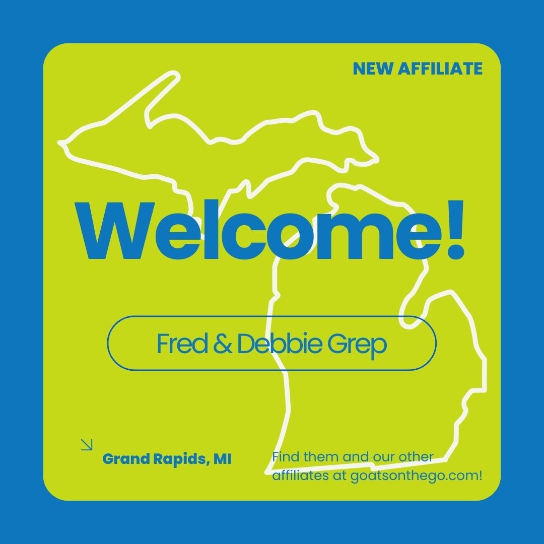 Exciting news! Goats On The Go® has added two more affiliates for the 2024 grazing season! Please welcome the Hinkles and the Greps, who will be serving Peoria, IL, and West Grand Rapids, MI.🐐💚

Find them or any of our other affiliates here!👉️: goatsonthego.com/affiliate-dire…