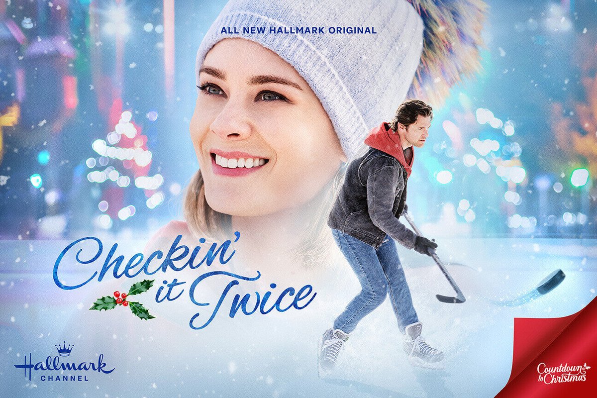hallmarkchannel's tweet image. NYC realtor Ashley #KimMatula and hockey pro Scott @kevin_mcgarry are busy chasing their dreams. But will the magic of Christmas help them conjure a new dream with each other? 🪄 Tune in NOW to our new #CountdownToChristmas movie #CheckinItTwice!🎄