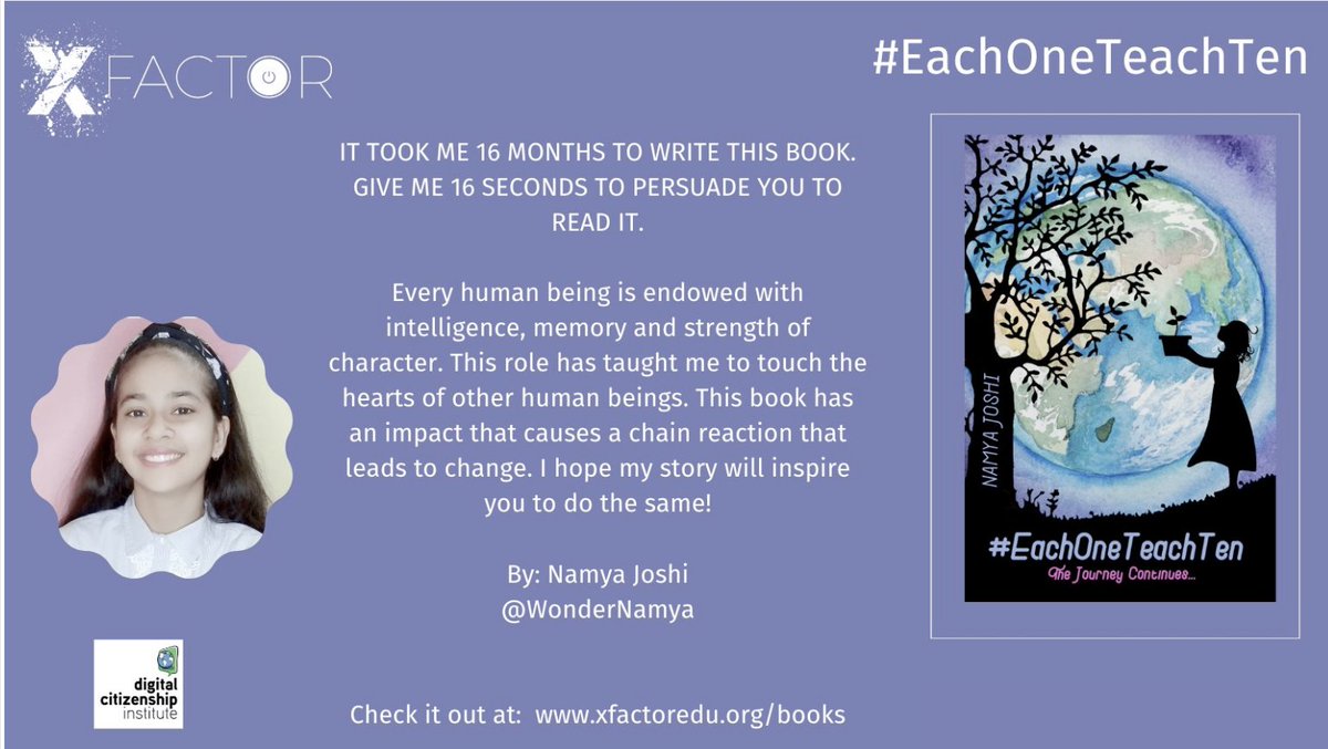 SO proud of @WonderNamya and all she has accomplished. Check out #eachoneteachten at xfactor.link/books @mbfxc @HeatherTechEdu @MatthewXJoseph