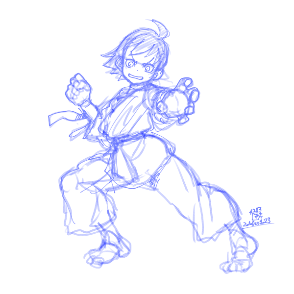 まこと(ストリートファイター) 「2023-10-20 #一日一絵」|ふゆ(ドとレとミとキュとゴとヱの音が出ない)のイラスト