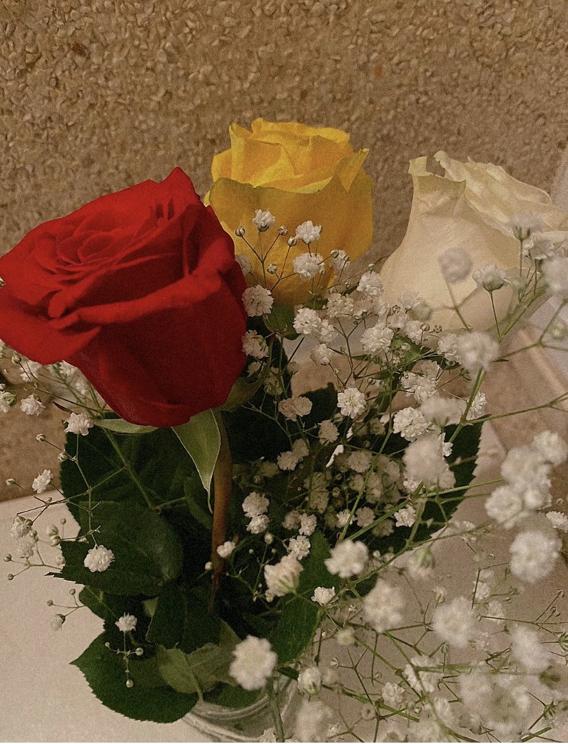 Mi novio ha venido a recogerme de clase y me ha traído un ramo de rosas🥺

Los detalles a la antigua >>>>>>>🫠