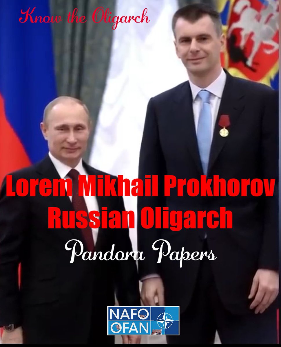 Tracing a #Rantallion Oligarch - get to know this Oligarch and his history.. Mikhail #Prokhorov current worth in suspected laundered and criminal works = $10.9Billion. He is the beneficial owner of a secretive company based in #Malta - the home to thousands of corrupt and draft…