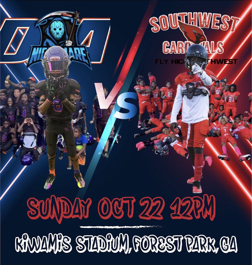 #callout GAME this Sunday y’all pull 🆙 @sw_cardinalsfootball vs @bignightmare_boyz  @ 1️⃣2️⃣pm
