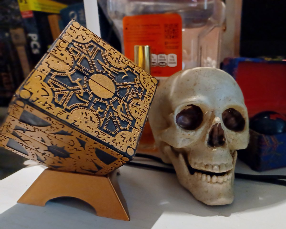 tuspock91's tweet photo. When you're binge-reading Clive Barker books and Amazon recommends you get a Lament Configuration Box so you do...

Say hello to my newest desk prop! https://t.co/ymNJXBzcol