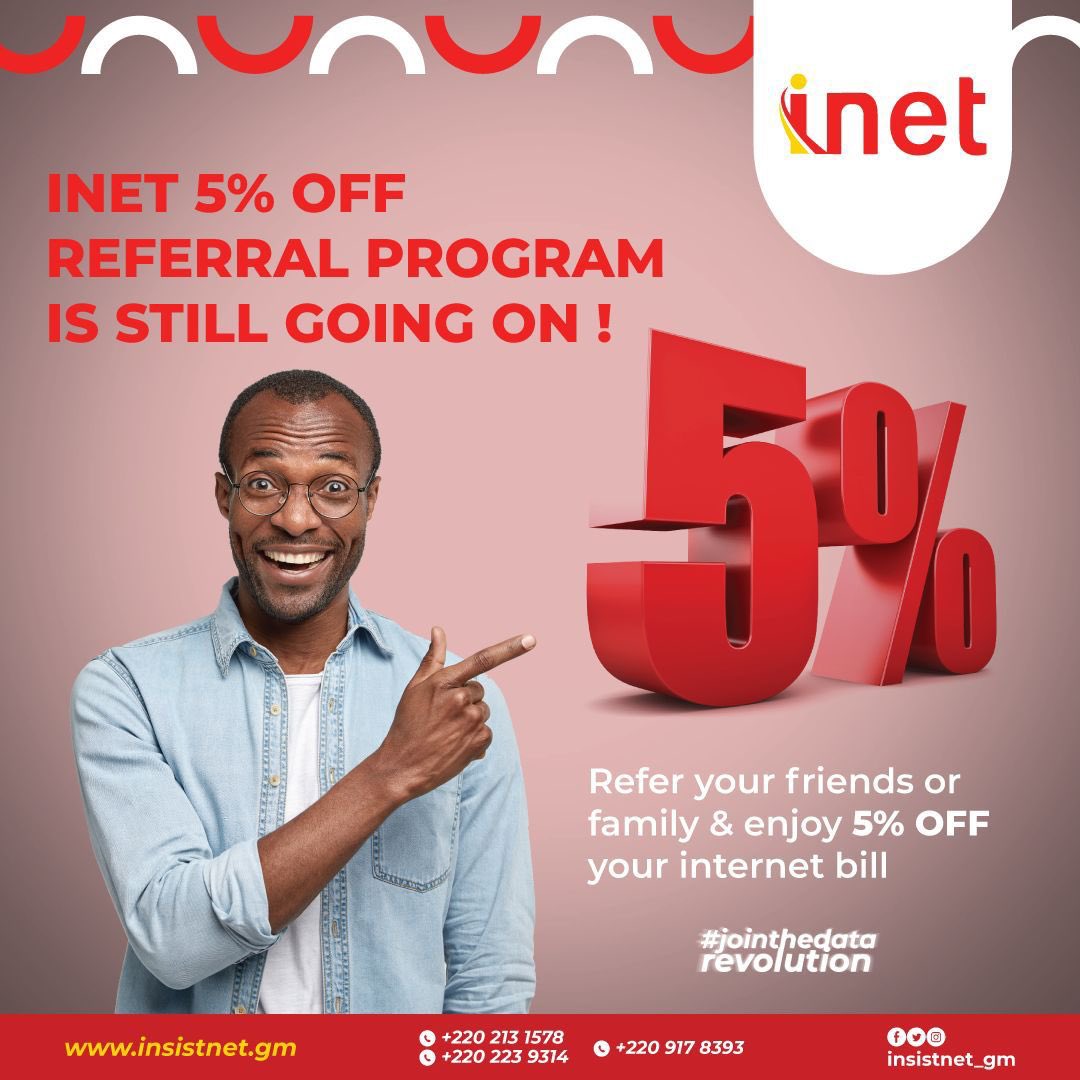 InSISTNet_gm's tweet image. Have you heard?! With our referral program, you can get up to 5% off your Inet bill .
Get on the referral program now ! Let your friends &amp;amp; family in on the high speed internet that comes with subscribing to Inet .
#Referralprogram #inet #Jointhedatarevolution #Highspeedinternet