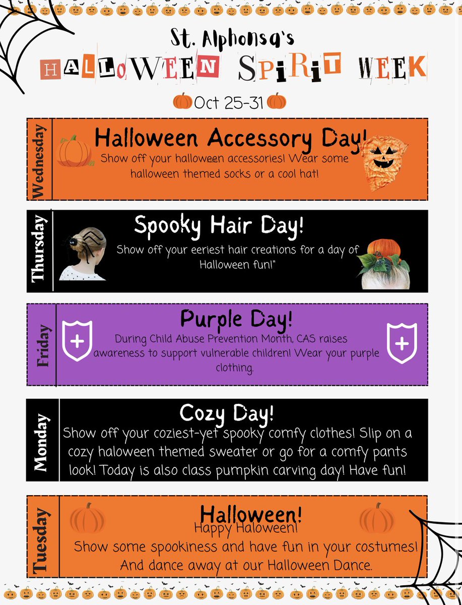 Our student council has organized some amazing Halloween Spirit activities upcoming next week leading up to our Halloween dance on Oct 31.