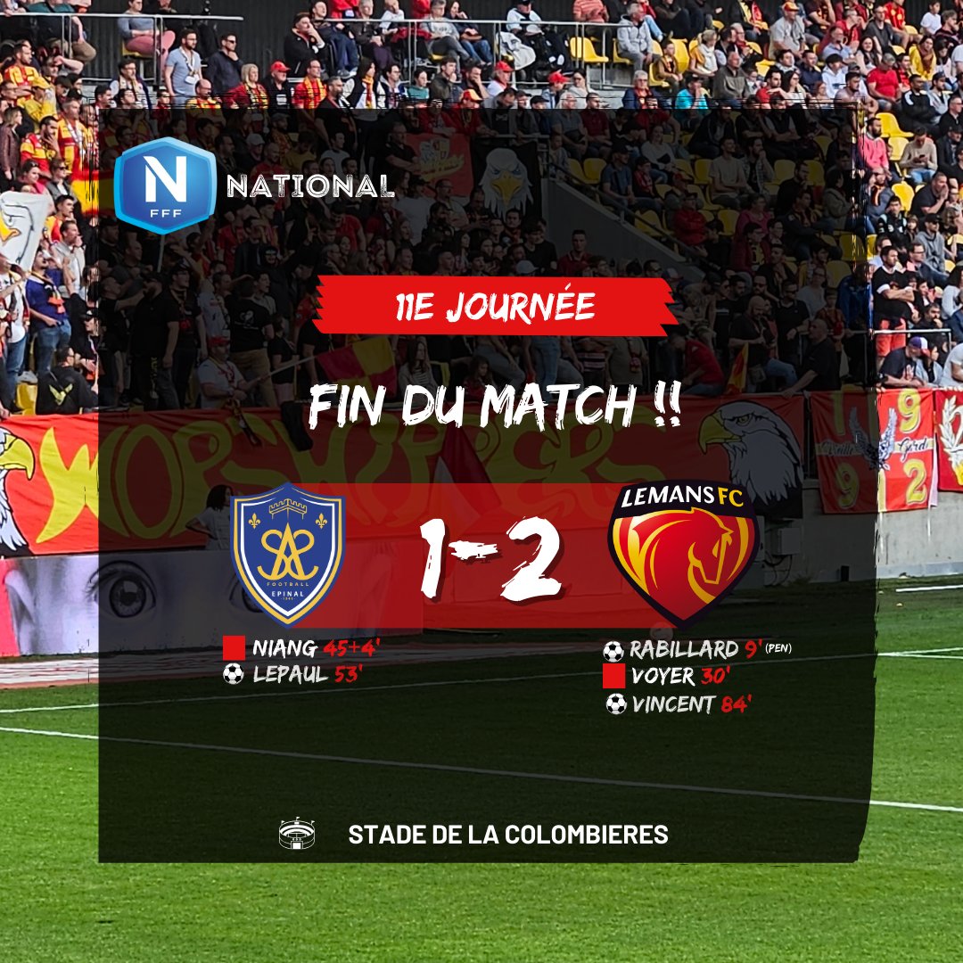 VirageSudLeMans's tweet photo. #NationalFFF #SASLMFC
⏱️ 90+'
👉 VICTOIRE DES MANCEAUX !!!!
🟡ÉPINAL 1-2 LE MANS🔴 https://t.co/WAFLJC7Lw7