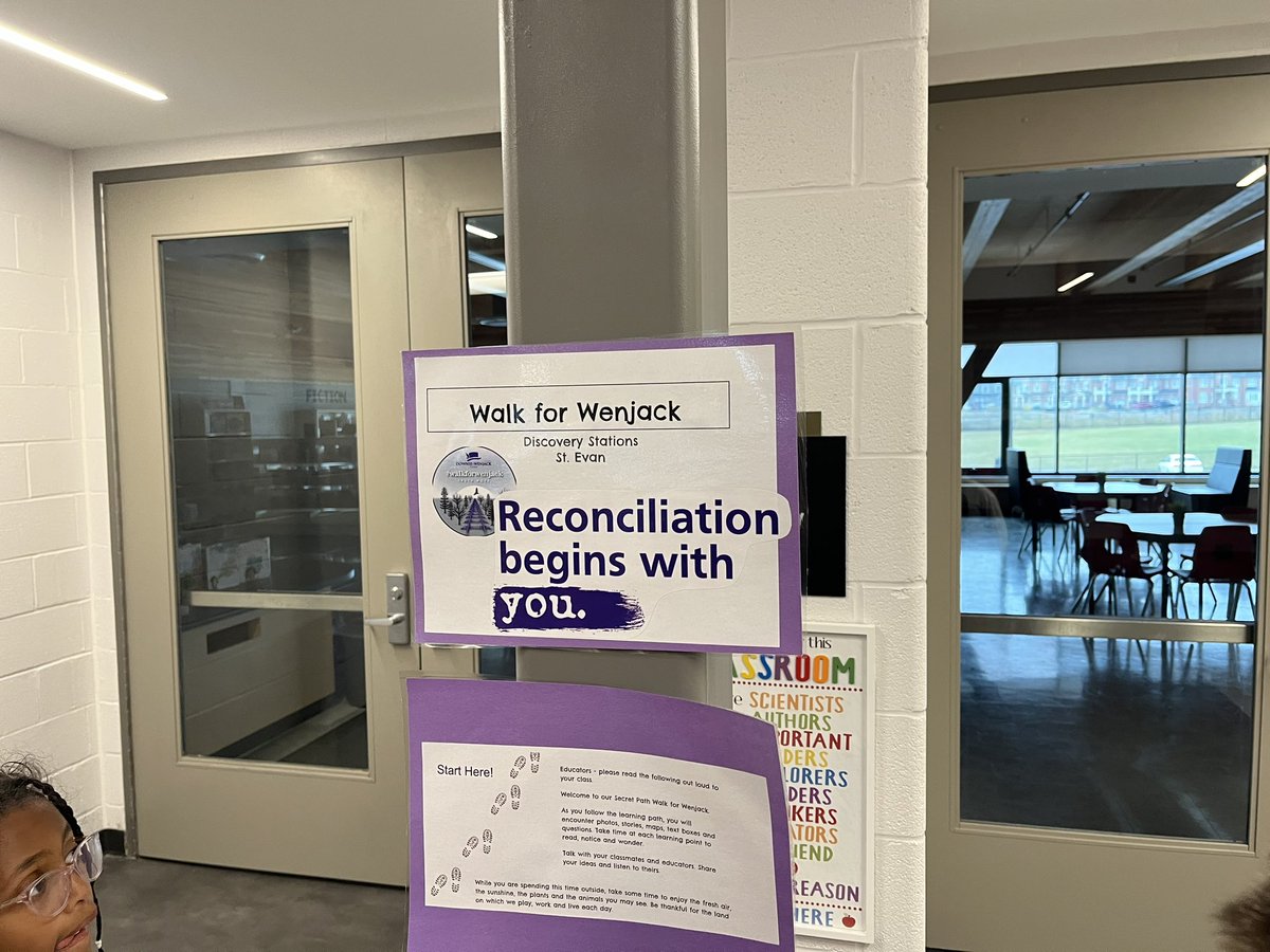 Thank you to the <a href="/MorizioClass/">Ms. Morizio</a> and <a href="/MrsGabil/">R. Gabil</a> for organizing the Walk for Whenjack today throughout the school where we honoured Chanie Wenjack and all those impacted by residential schools #ReconciliACTION #SecretPath <a href="/St_EVAN_Caledon/">St. Evan Catholic Elementary School</a> <a href="/downiewenjack/">Downie Wenjack Fund</a> 💜