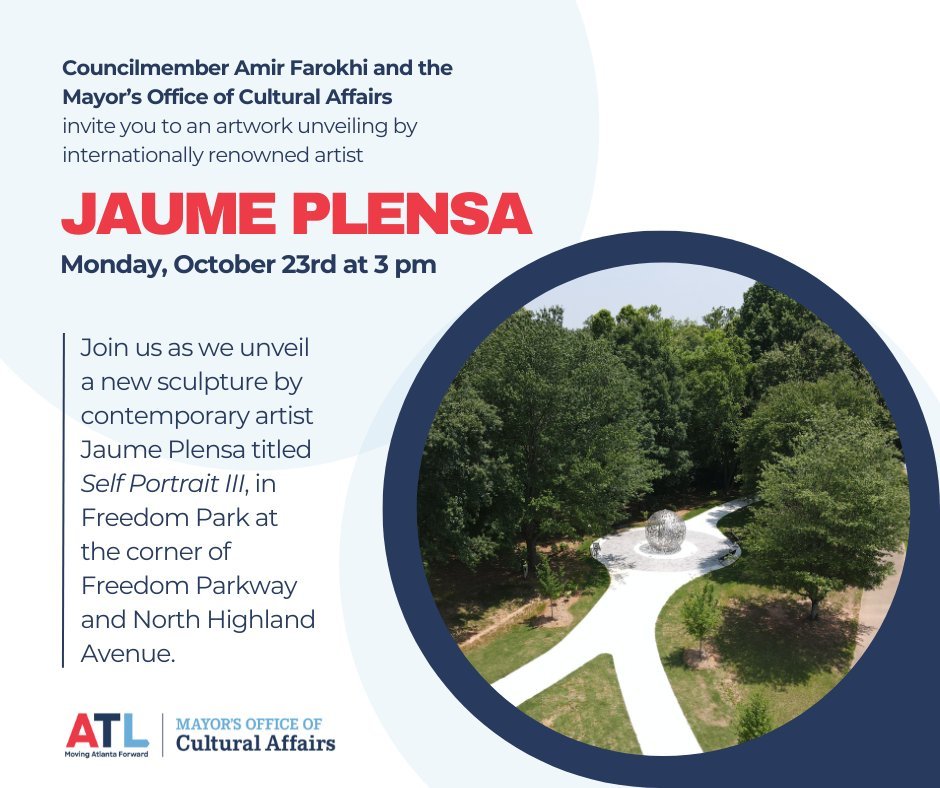 Council member @AmirForATL joins <a href="/CityofAtlanta/">City of Atlanta, GA</a> to dedicate a new sculpture in Freedom Park

The 10-foot-tall stainless steel sphere sculpture depicts letters from nine languages and rests across from the Carter Center.

For more info: bit.ly/atlcouncil76