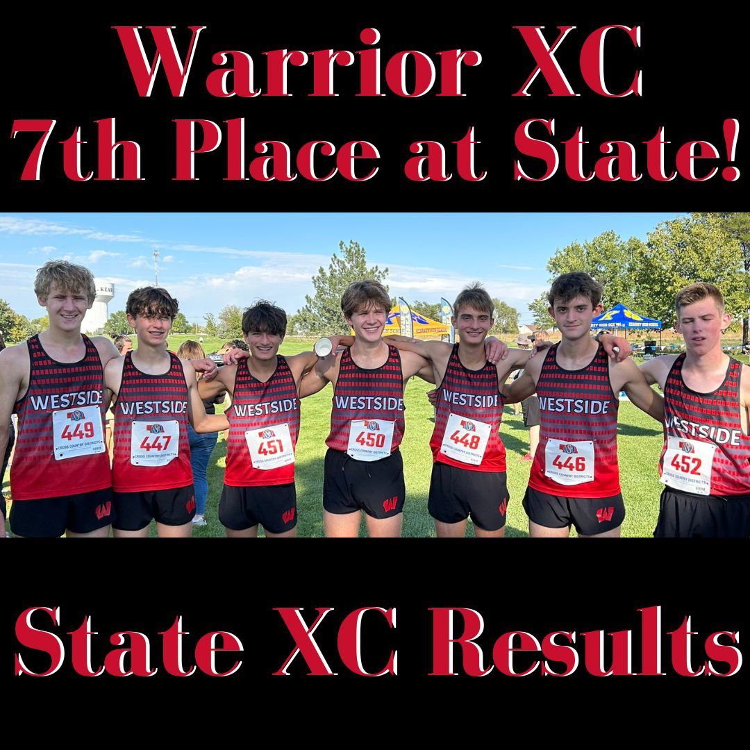 Senior Jayden W. leads the Warriors to a 7th Place finish at the State XC Meet!
The next five Warriors across the line were underclassmen – the future looks bright! 

Congratulations to both <a href="/WHSRunXC/">westside xc</a> teams – all the work you’ve put has paid off!

#RollSide