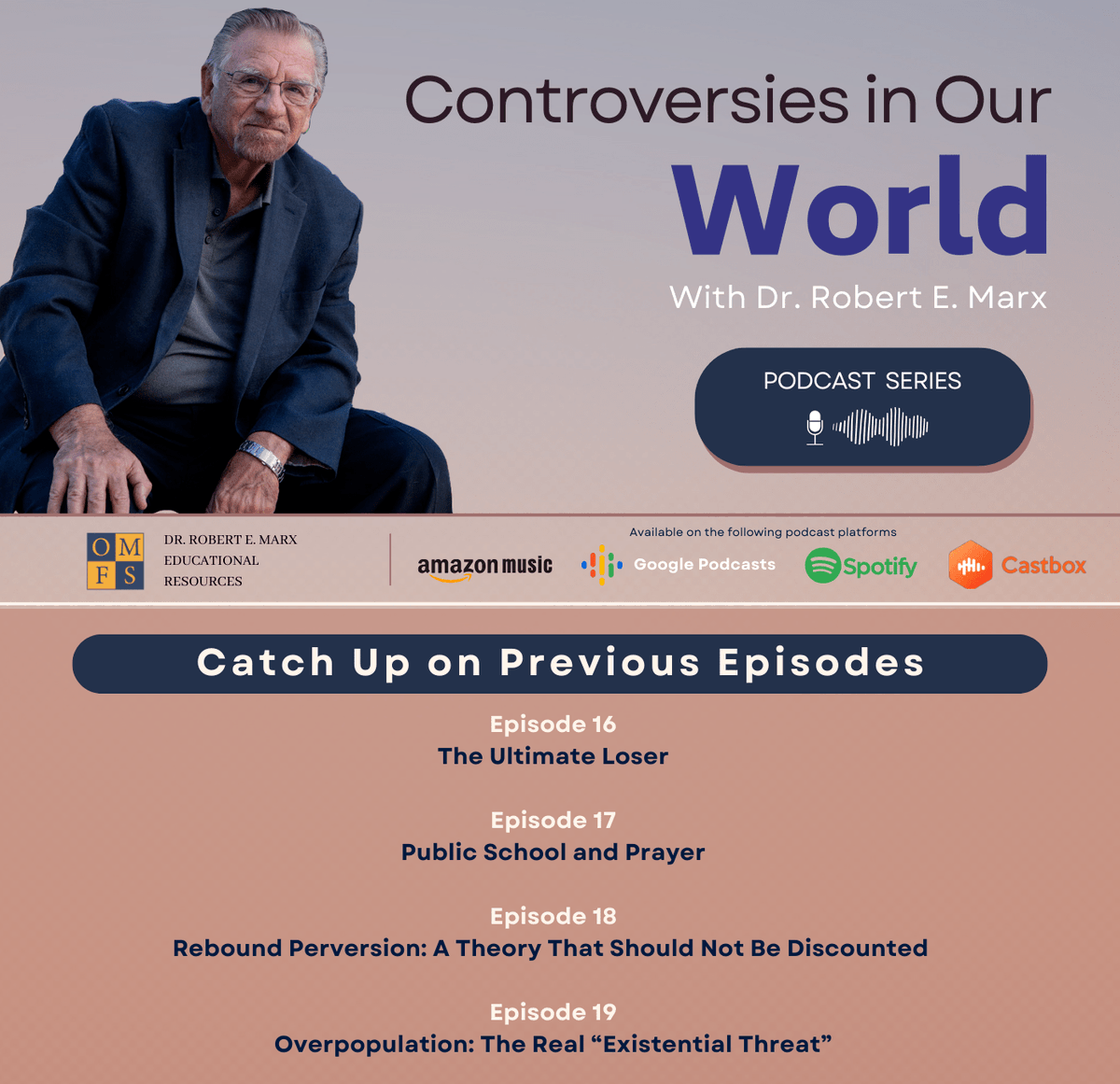 drrobertemarx's tweet photo. Miss an Episode? Catch Up Now! | Controversies in Our World with Dr. Robert E. Marx | Podcast Series
Tune in here: https://t.co/Wy4NBHaVuu
 
 #podcast  #medical #lifestyle  #educational #ofms #dds #dmd #md #free #robertmarx #podcasting #omfs #educationalcontent #mec #medtwitter https://t.co/k99w2lOnI9