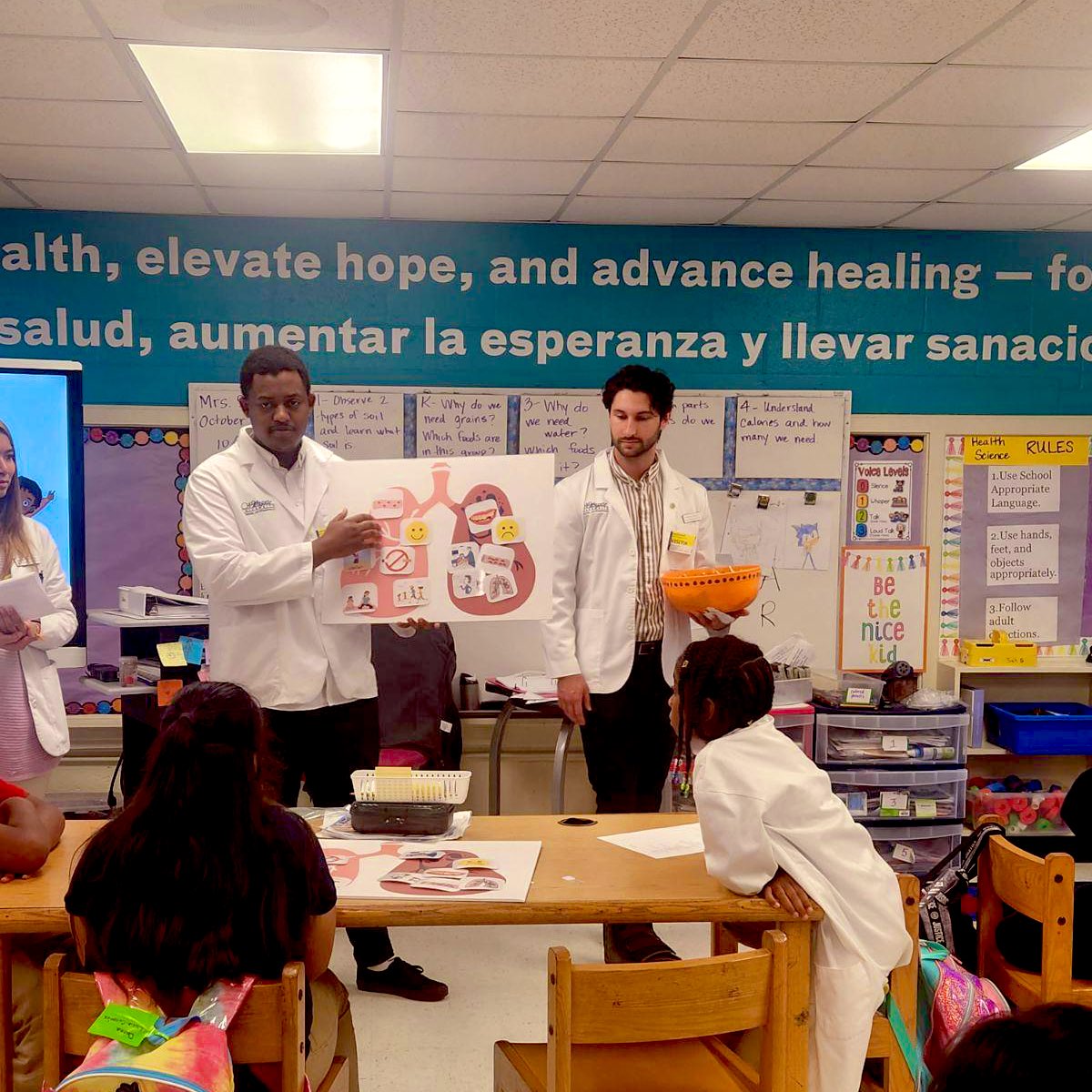 Thank you <a href="/WingateUniv/">Wingate University</a> students for presenting the dangers of tobacco to the HSA students <a href="/EastESNC/">East Elementary School</a>. 🩵 this partnership &amp; our wonderful partners! #HealthSciencesAcademy <a href="/AGHoulihan/">Andrew G. Houlihan</a> <a href="/WUPresBrown/">TRhettBrown</a> <a href="/DennyFerguson2/">Denny Ferguson</a> <a href="/RimmerEdTech/">Casey Rimmer</a> <a href="/AtriumHealth/">Atrium Health</a>