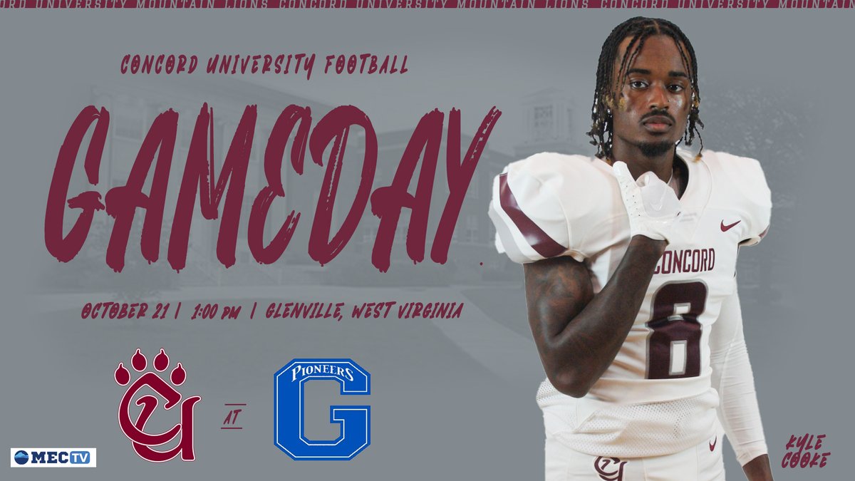 CUMountainlions (@cumountainlions) on Twitter photo .<a href="/ConcordFootball/">Concord University Football</a> GAMEDAY @ Glenville State
📍 Place: I.L. & Sue Morris Stadium (Glenville, W. Va.)
⏰ Time: 1:00 p.m.
📈 Live Stats: gstatepioneers.com/sidearmstats/f…
📺 Video: mountaineast.tv/glenville/ .<a href="/ConcordFootball/">Concord University Football</a> GAMEDAY @ Glenville State
📍 Place: I.L. & Sue Morris Stadium (Glenville, W. Va.)
⏰ Time: 1:00 p.m.
📈 Live Stats: gstatepioneers.com/sidearmstats/f…
📺 Video: mountaineast.tv/glenville/