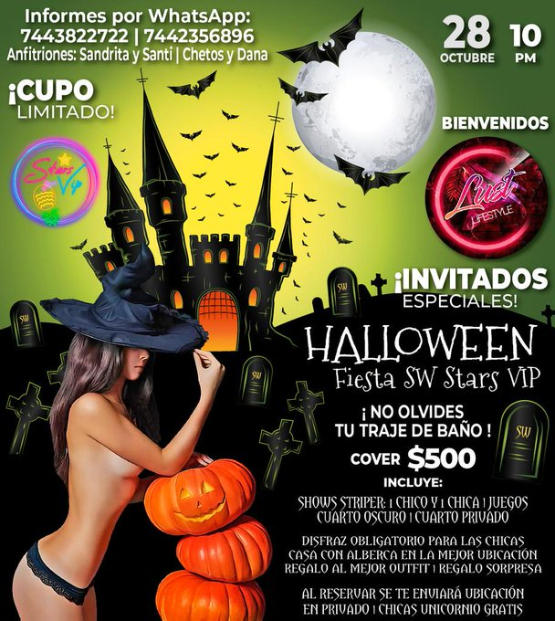 EbanoClubSw's tweet image. No se pierdan la fiesta mas terrorifica del año
2- Shows de stripers HOMBRE Y MUJER  
2 playRoom Privado y Oscuro
y la mejor música Dj de Acapulco
Nos vemos el 28 de Octubre 
en #HALLOWEEN #SW #STARSVIP
Reserva ya con @sandritaysanti y @ChetosDana
Haya nos vemos...😈