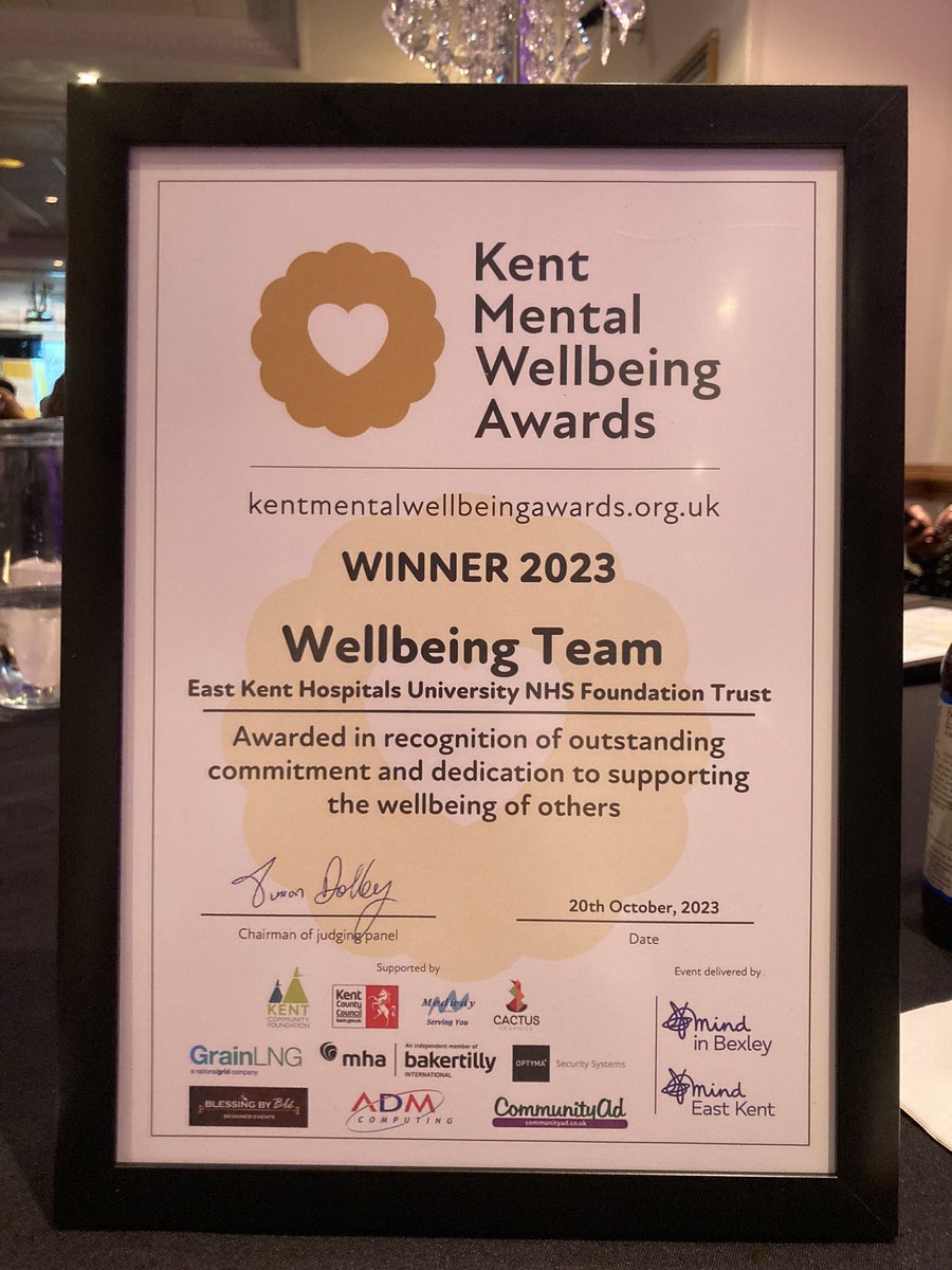 rob_fordham's tweet photo. Congratulations to Hannah Doble &amp; Rachel Roberts for their extraordinary work on Wellbeing @EKHUFT  You have left an indelible mark 🥇Award winning!! @EKHUFTWellbeing @KentMWAwards #KentMWAwards https://t.co/ILVSZmTpvb