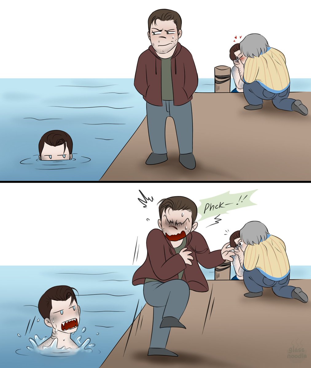glass_noodle_'s tweet photo. Some merm AU shenanigans from various tumblr prompts!!! 🧜♂️
#hankcon #kamcon #reed900 #labmermanau #humo https://t.co/ZpkyOegu21
