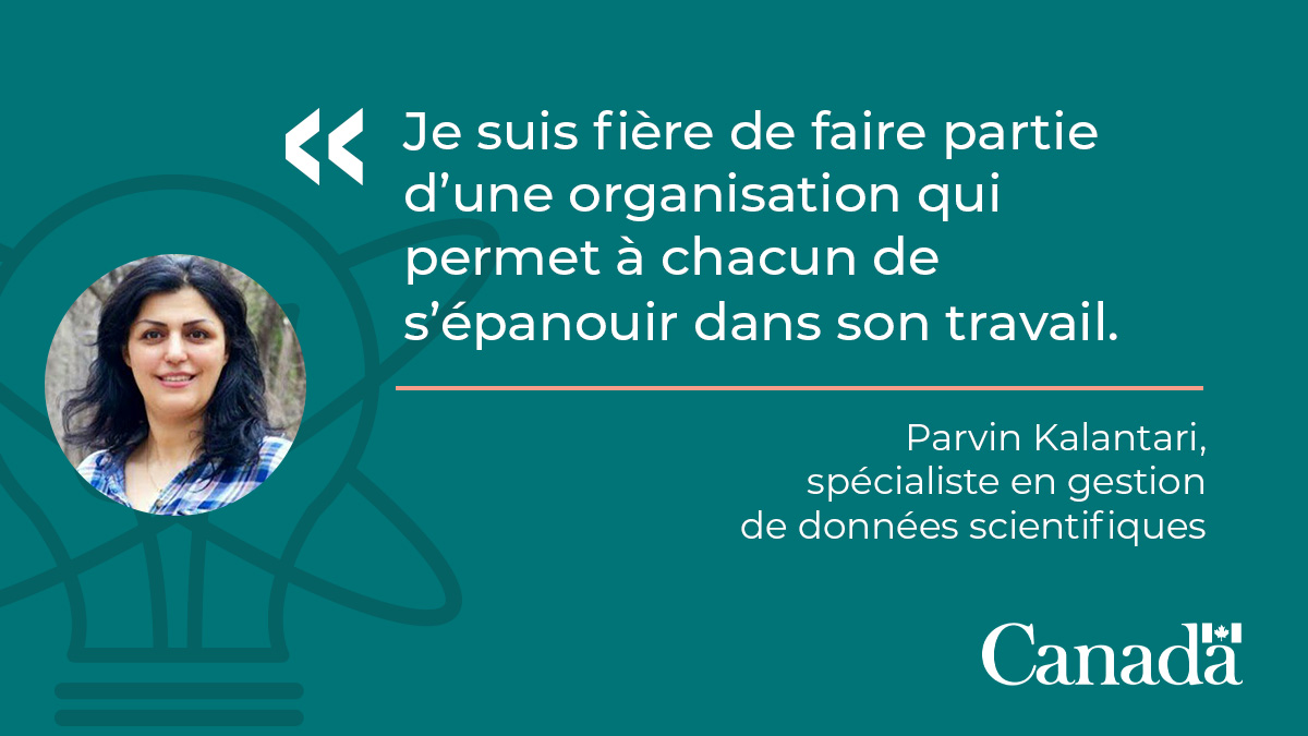 ScienceRNCan's tweet image. Parvin Kalantari, une Irano-Canadienne trilingue, est spécialiste en gestion de données scientifiques au Centre de foresterie des Laurentides : ressources-naturelles.canada.ca/science-et-don…

#ScienceInclusive #MoisHistoireFemmes