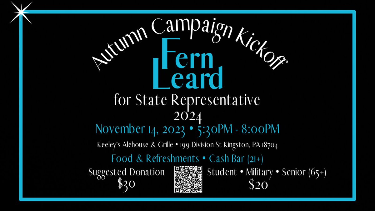 VoteFern4PA's tweet photo. I'm officially announcing my candidacy for PA's 120th House District. Join us Nov. 14th and share our vision of a state government that works for all of us. https://t.co/YlasTndkkZ https://t.co/iJFoXDsjSb