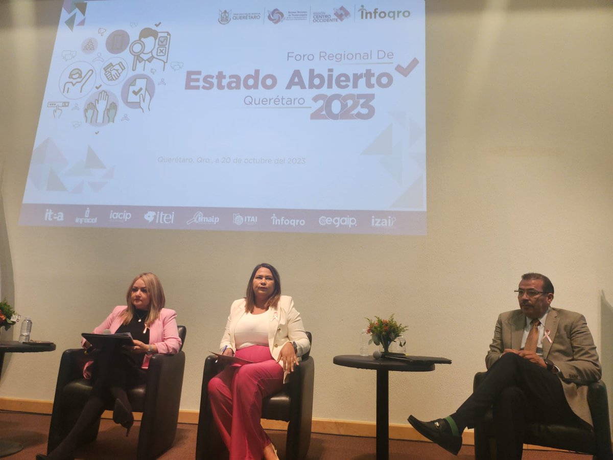 Cegaip's tweet photo. #ForoRegional
Participamos de manera entusiasta en el Foro Regional de Estado Abierto organizado por al Región Centro Occidente del Sistema Nacional de Transparencia en la Ciudad de Querétaro, en la Mesa Estrategias de Apertura Institucional.
#MerecesSaber https://t.co/vTH8bOrUuq