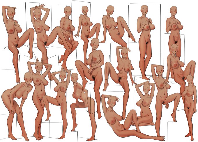 素体練習 頭身高め