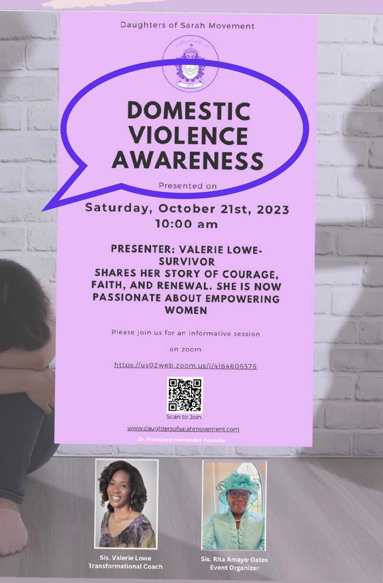 rachelz77's tweet photo. Hey!! Are you ready? Tomorrow, 10/21 at 10 AM EST is the BIG day! Join our Zoom Webinar with Zoom Meeting ID: 416 460 6574
King Jesus Knows all about Domestic Violence. What does God think about it? Join us and find out! #DVAM2023 https://t.co/AHcGljPgJH