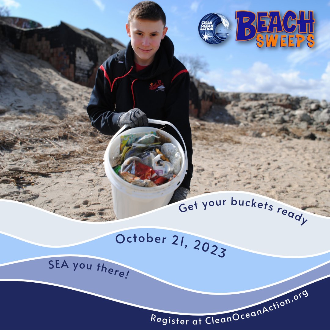 🌊BEACH SWEEPS TOMORROW - RAIN OR SHINE

Grab your buckets and gloves—Beach Sweeps are tomorrow! Volunteers across the state will gather at 70+ locations to clean the beaches &amp; waters of NJ! Register here: forms.gle/rWCUtiEUJ1UjVT…

#beachcleanup #protecttheocean #COABeachSweeps