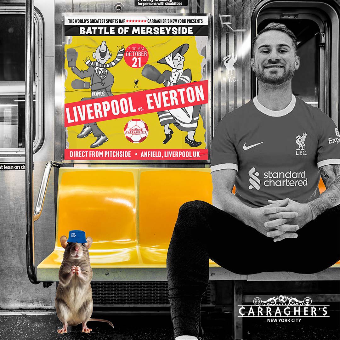NYCKOPITES's tweet photo. Next Stop 🚊
Liverpool vs Everton ⚽️
We are Liverpool. This is New York 🗽
Doors open at 6:30am 🚪
Serving hot brekkie 🍳
& cold pints @CarrasNYC 🍻
.
#LFC #Liverpool #LiverpoolBar #Neverton #Bluerat #bitterblues #redordead https://t.co/byPhLPVFXz