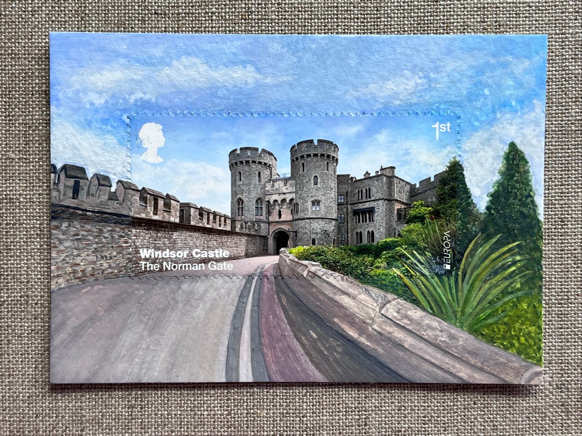 Windsor Castle postage stamp transformed into a stunning work of art. 🎨✨

Don't miss this unique creation added to my website! #WindsorCastle #stampart #originalart #postagestamp #artistictransformation 

buff.ly/3s1Y2pV