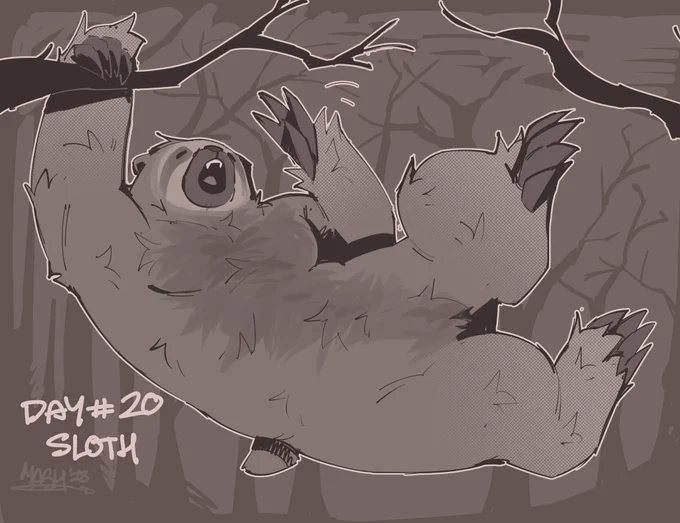 Day 20 #weretober2023  Slothy boyyy