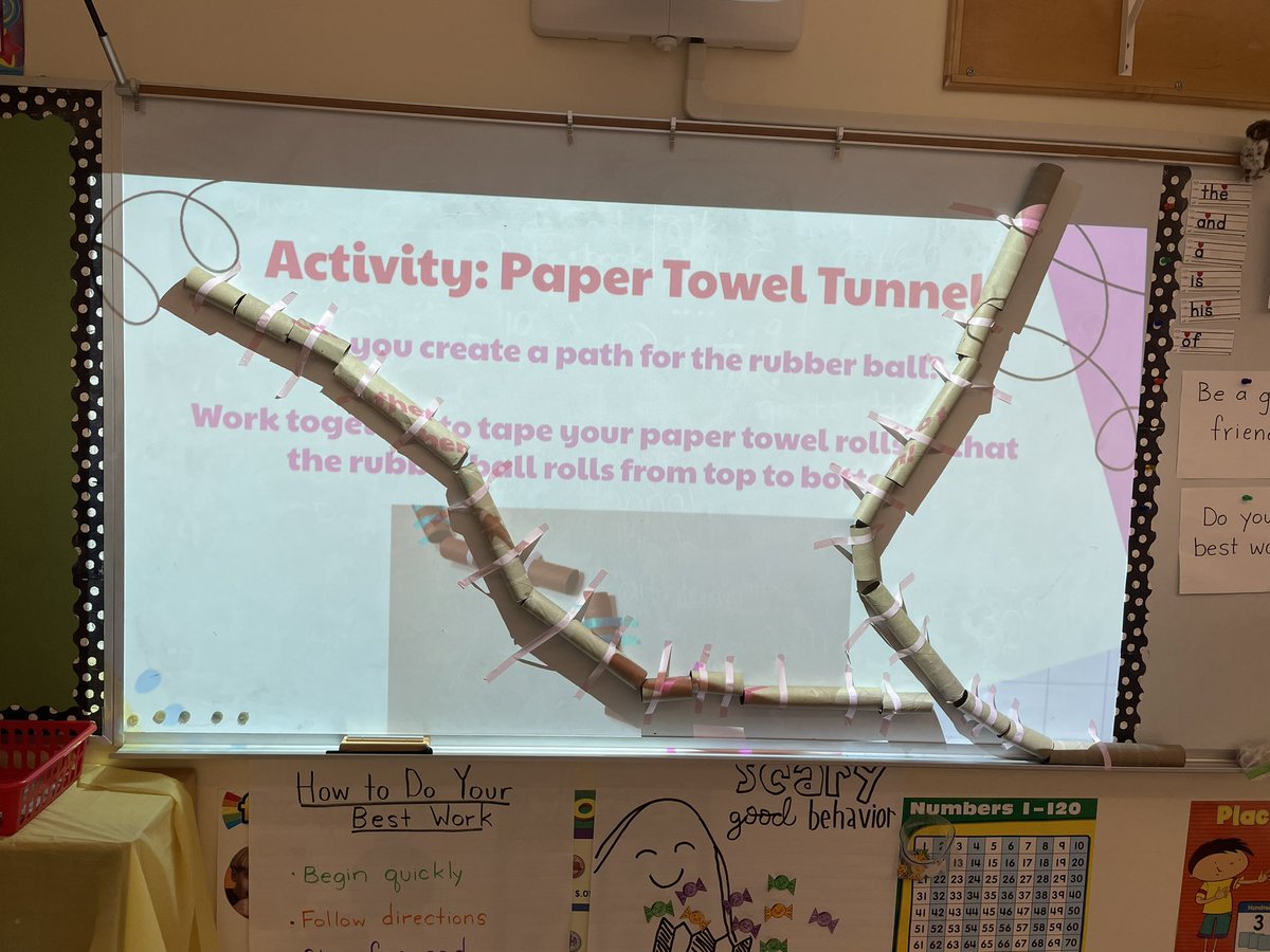 We wrapped up STEM week with a double tunnel challenge at morning meeting. Can you guess which tunnel won?? Thank you for all the toilet paper and paper towel rolls! @WPS_Shamrock