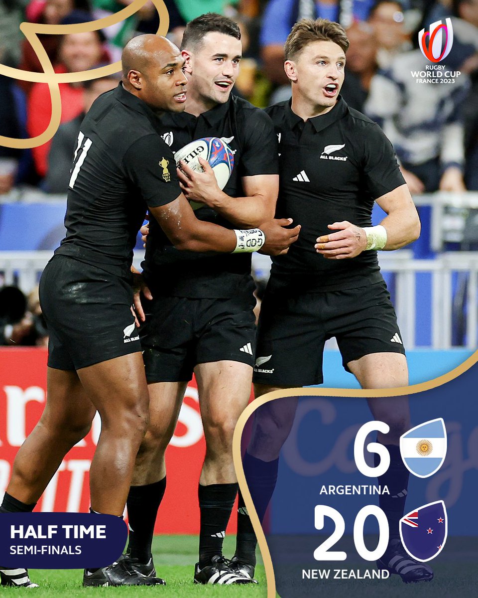 rugbyworldcup's tweet photo. 40 minutes away from a #RWCFinal 

#RWC2023 | #ARGvNZL https://t.co/gyTg8jDi3a