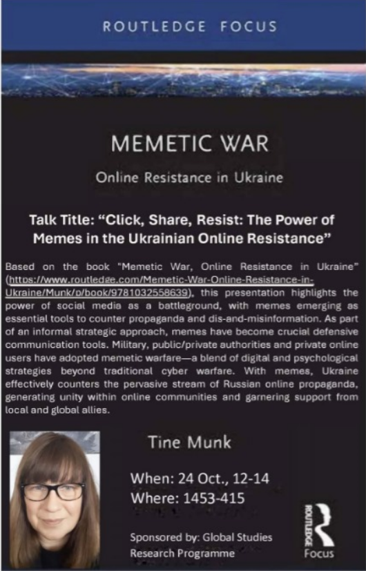 Book launch at Aarhus University, Denmark, October 2023. I am looking forward to my presentation about the memetic war in Ukraine: memes, social media and actors, #NAFOfellas 
 <a href="/AarhusUni/">Aarhus Universitet</a> <a href="/ntu_research/">NTU Research</a> <a href="/TrentUni/">Nottingham Trent University</a> <a href="/CCSJ_NTU/">Critical Criminology & Social Justice NTU</a> <a href="/Official_NAFO/">North Atlantic Fella Organization</a> <a href="/UKRinDNK/">UKR Embassy in Denmark</a> <a href="/routledgebooks/">Routledge Books</a> <a href="/Medha_malaviya/">Medha Malaviya</a>