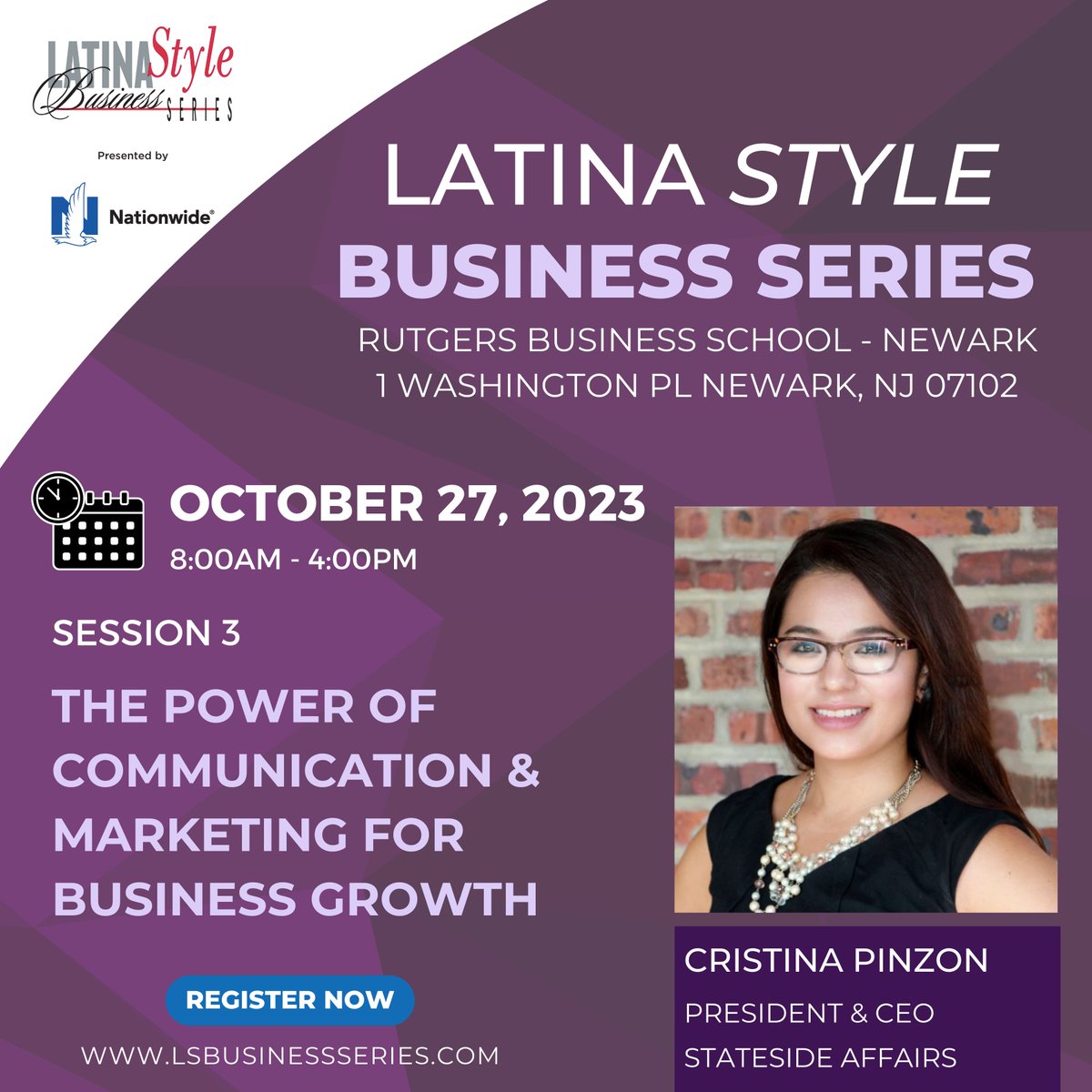 LATINAStyleMag's tweet photo. Introducing one of the speakers for our โThe Power of Communication & Marketing for Business Growthโ panel for the LATINA Style Business Series in New Jersey! ๐
Meet Cristina Pinzon, President & CEO of Stateside Affairs.
Register now!
https://t.co/quuxsE2DLY
#LSBS25 https://t.co/YpCRstPLf2