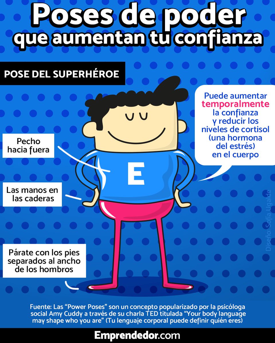 EmprendedorNot's tweet photo. ¿#SabíasQue en #LenguajeCorporal hay posturas que pueden darte fuerza para #emprender o destacar profesionalmente? 🦸♀️🦸♂️ Las #PowerPoses (o #PosesDePoder) son #PosicionesCorporales que aumentan la sensación de confianza y poder. Y aquí hay más: https://t.co/6MSYrweiRI 😎 https://t.co/f07XeVsLKF
